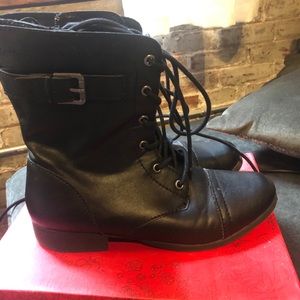 Black combat boots